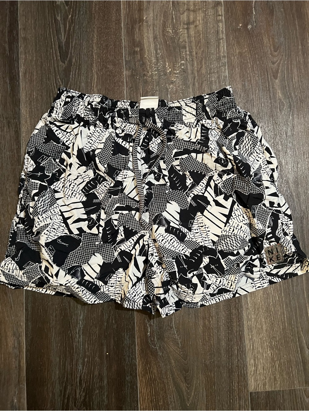 Nike Black & White Graphic Athletic Shorts